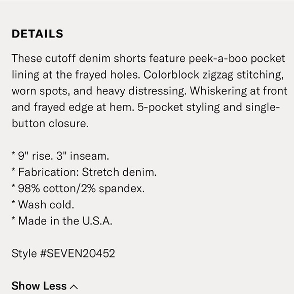 NEW 7 For All Mankind Josefina Cutoff Denim Blue Jean Shorts Distressed Frayed - Picture 7 of 8